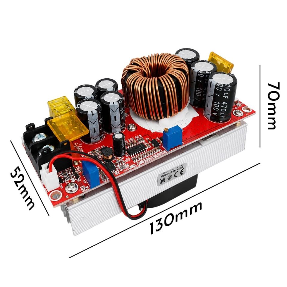 Powermaster PM-28739 1800 Watt 20 Amper 10-60V To 12-90V Ayarlanabilir Boost (Yükseltici) Modül
