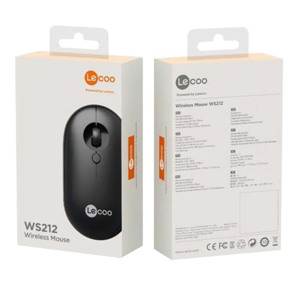 Lenovo Lecoo WS212 1600 DPI 4 Tuşlu Kablosuz Siyah Optik Mouse