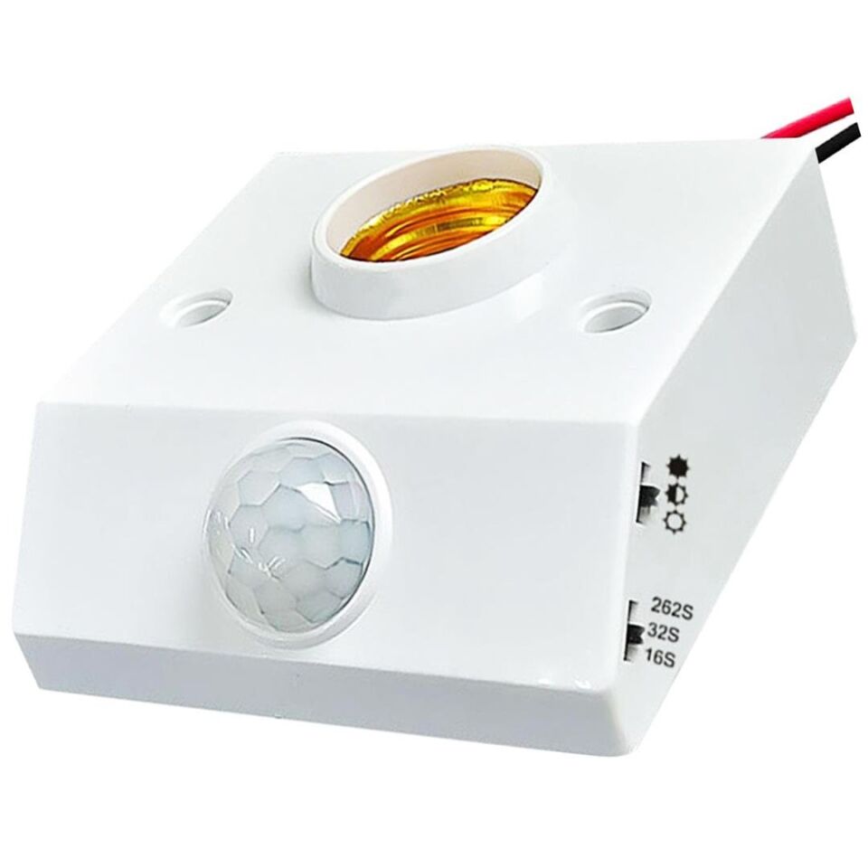 Ayt Ledx DY-102 Abs 360 PIR Harekete Duyarlı Sensörlü E27 Duy Aparatı Zaman Hasasiyet Ayarlı