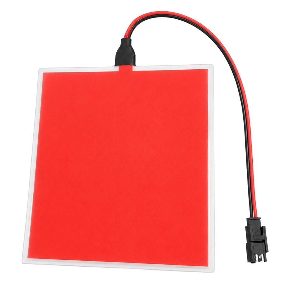 Powermaster PM-37728 100X100mm Elektrominesans (EL) 3V Led Panel Kırmızı Aydınlatmalı Esnek Yapı