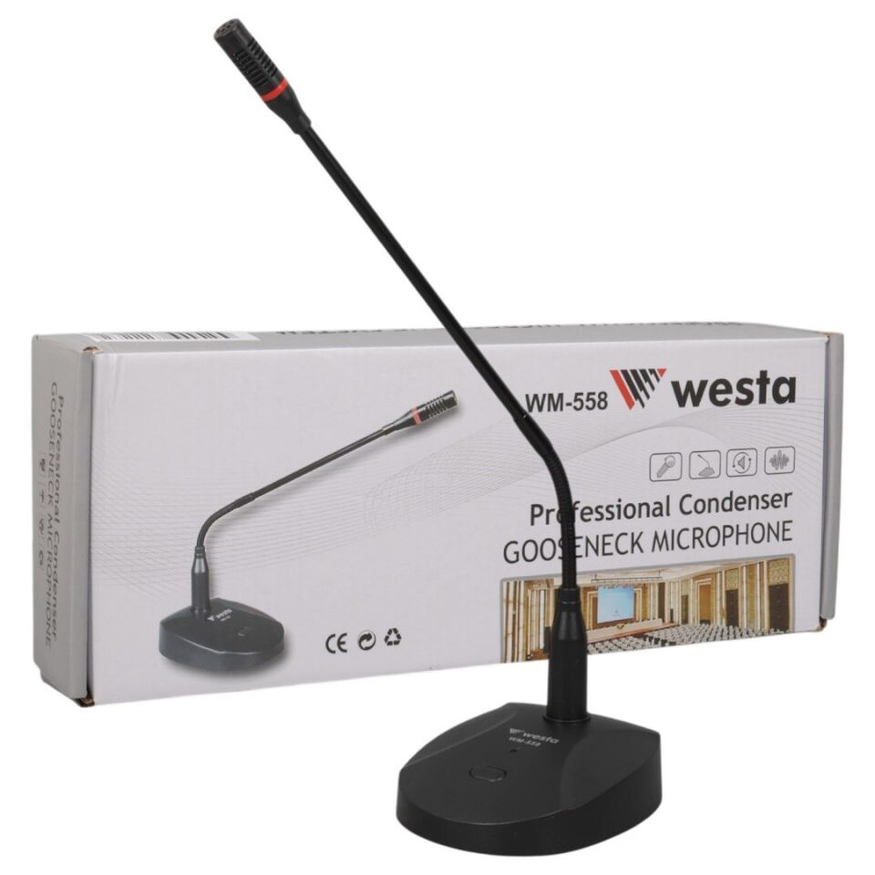 Westa Wm-558 Kondenser Işıklı Konferans Kürsü Mikrofonu Kablolu Mikrofon