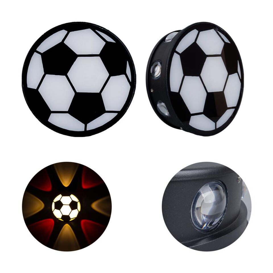 Ayt Powermaster Duvar Aplik Gün Işığı Kırmızı Futbol Topu Dekorlu Dekoratif Gece Lambası Led Aydınlatma 16x5 Cm