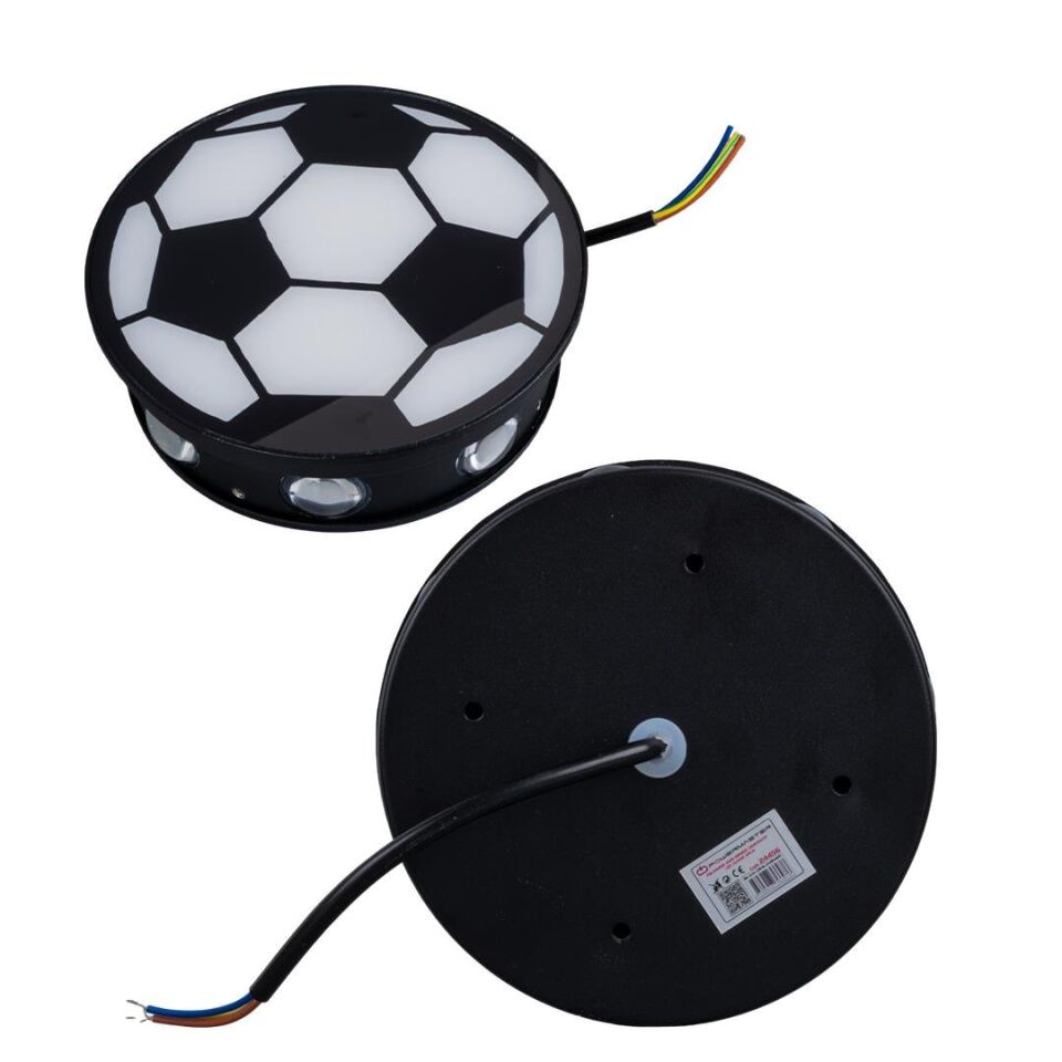 Ayt Powermaster Duvar Aplik Gün Işığı Kırmızı Futbol Topu Dekorlu Dekoratif Gece Lambası Led Aydınlatma 16x5 Cm