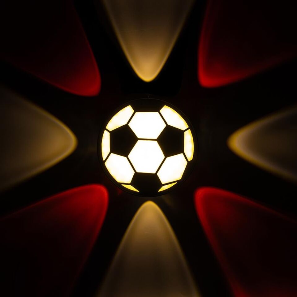 Ayt Powermaster Duvar Aplik Gün Işığı Kırmızı Futbol Topu Dekorlu Dekoratif Gece Lambası Led Aydınlatma 16x5 Cm