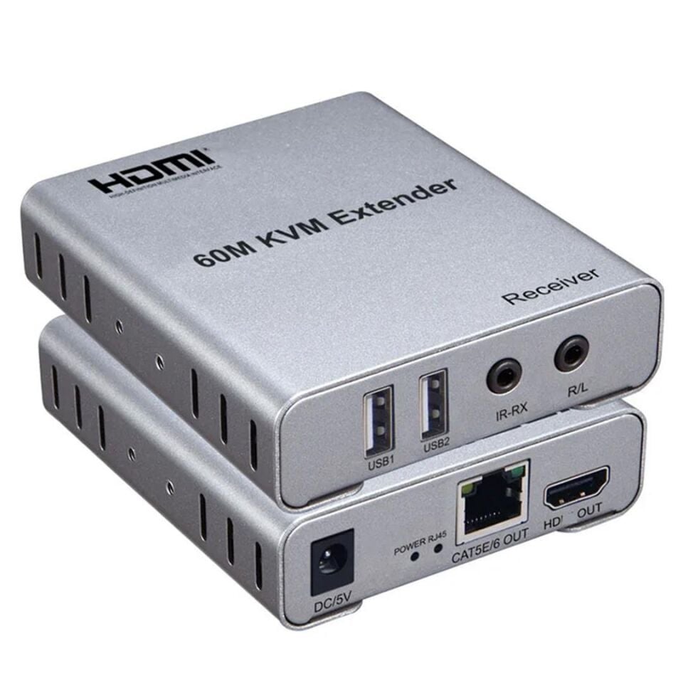 Ayt Fully H-608L 4K Uhd 60 Metre Kvm Switch Hdmı Extender CAT5-6 Uzatıcı