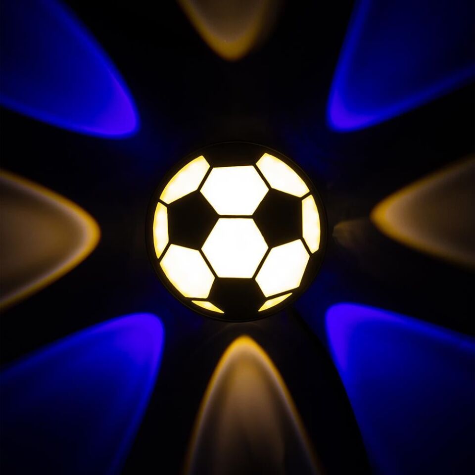 Ayt Powermaster Duvar Aplik Gün Işığı Mavi Futbol Topu Dekorlu Dekoratif Gece Lambası Led Aydınlatma 16x5 Cm
