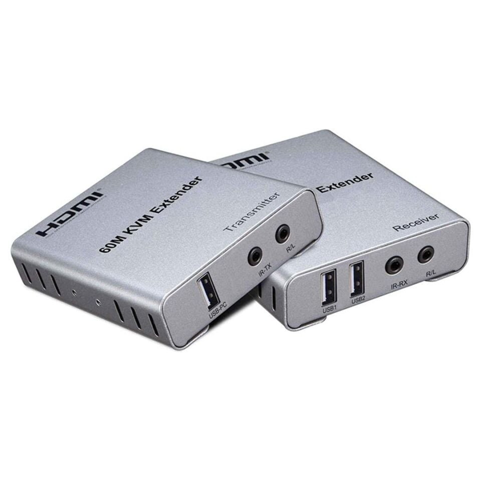 Ayt Fully H-608L 4K Uhd 60 Metre Kvm Switch Hdmı Extender CAT5-6 Uzatıcı