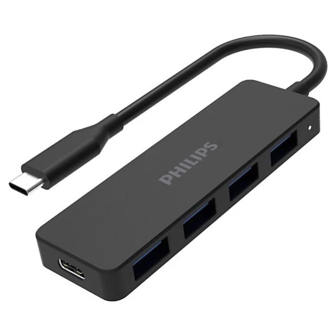 Philips SWR1603G/93 Siyah 20 Cm Kablolu Type-C To 4xUSB 3.0 Çoklayıcı Çevirici Dönüştürücü