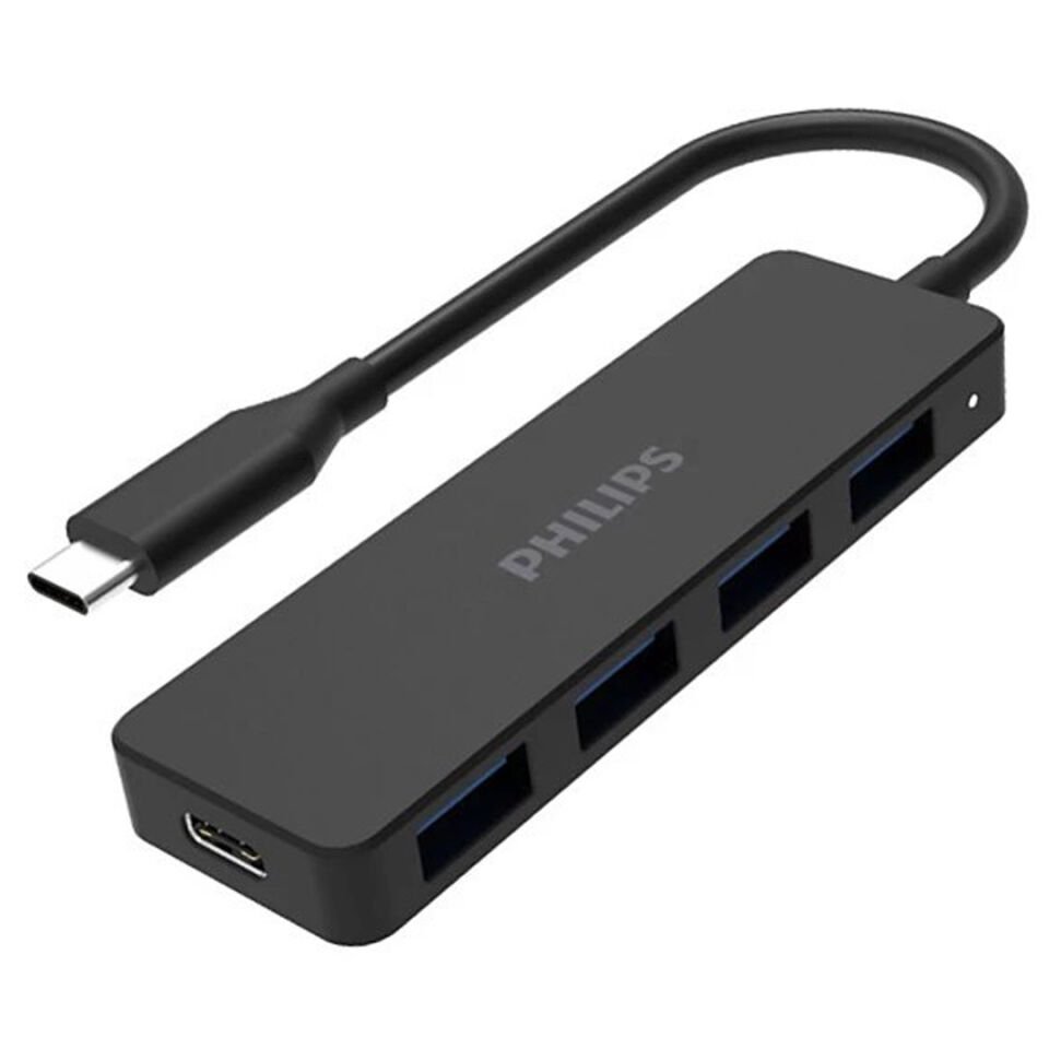Philips SWR1603G/93 Siyah 20 Cm Kablolu Type-C To 4xUSB 3.0 Çoklayıcı Çevirici Dönüştürücü