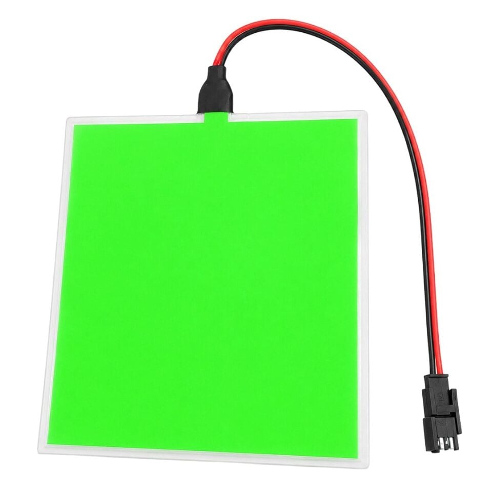 Powermaster PM-37726 100X100mm Elektrominesans (EL) 3V Led Panel Yeşil Aydınlatmalı Esnek Yapı