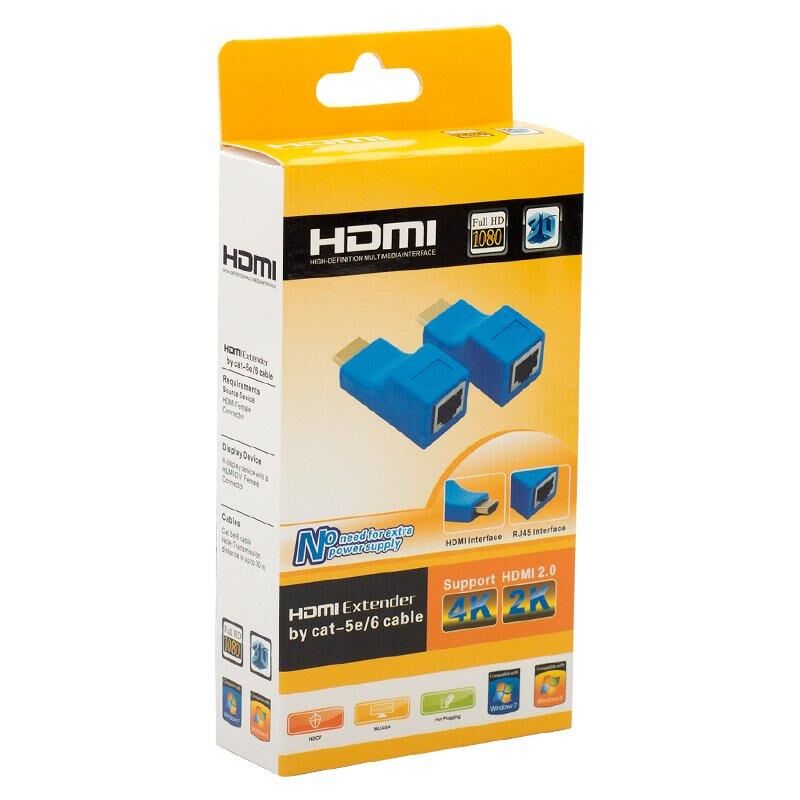 Ayt Fully H-608F 4K HDMI to RJ45 CAT5 CAT6 Ethernet 30 Metre HDMI Uzatıcı Extender