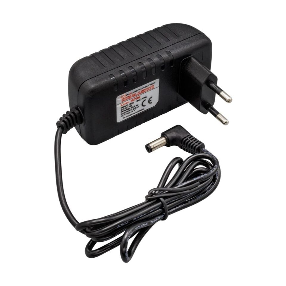 Ayt Powermaster Pm-16736 5 Volt 2.5 Amper 5.5 2.5 Uçlu Plastik Kasa Priz Tipi Adaptör