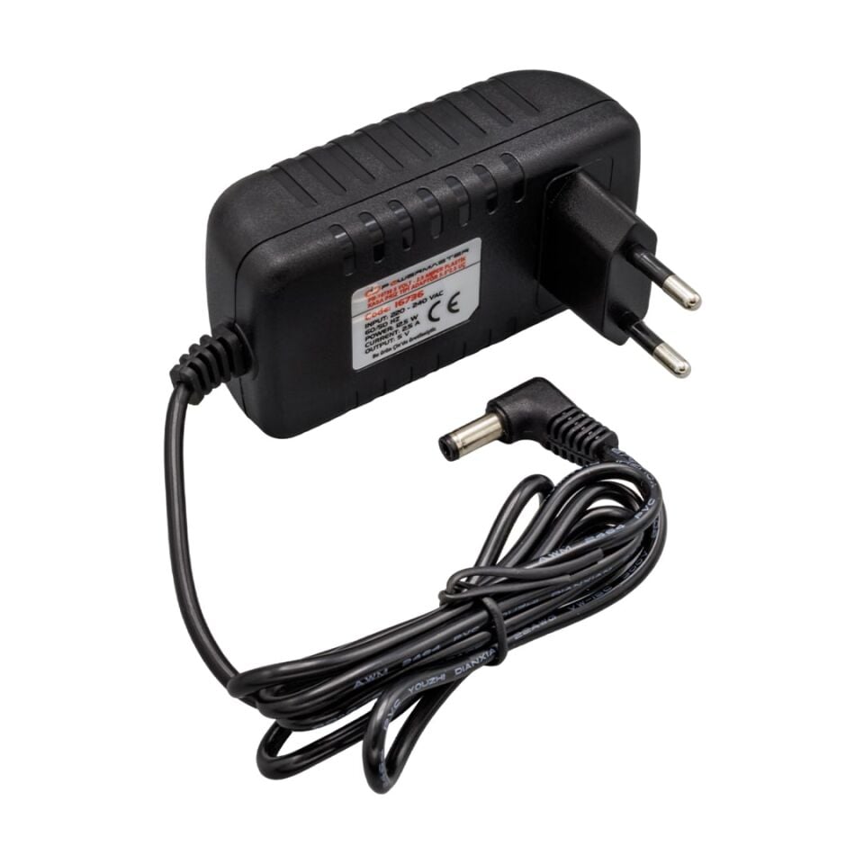 Ayt Powermaster Pm-16736 5 Volt 2.5 Amper 5.5 2.5 Uçlu Plastik Kasa Priz Tipi Adaptör