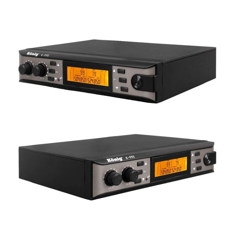 König K-990 UHF 2X100 Kanal 2 El Mikrofon Telsiz Mikrofon Kablosuz Mikrofon