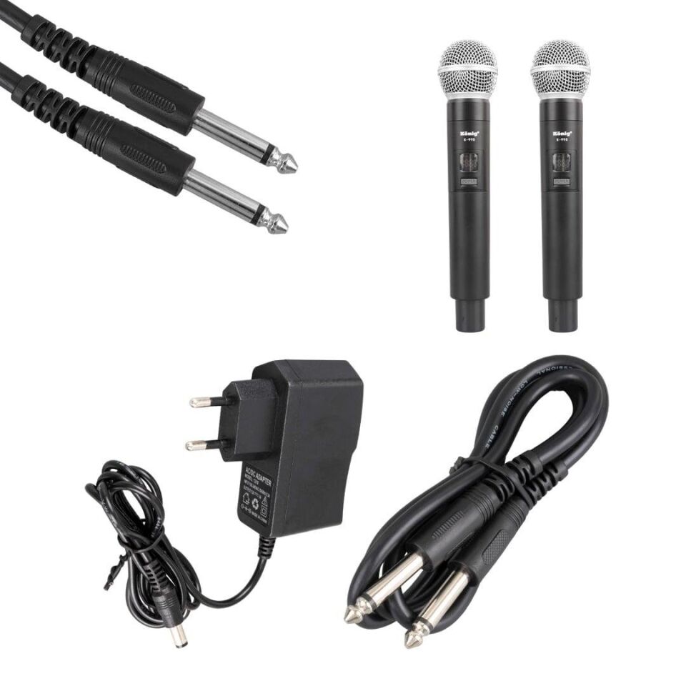 König K-990 UHF 2X100 Kanal 2 El Mikrofon Telsiz Mikrofon Kablosuz Mikrofon