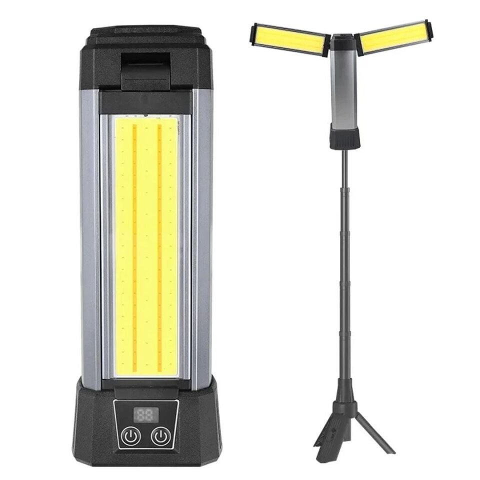 Powermaster Çalışma Lambası 25 Watt 2 Kanatlı Ayaklı Şarjlı Işıldak Kamp Lampası Aydınlatma