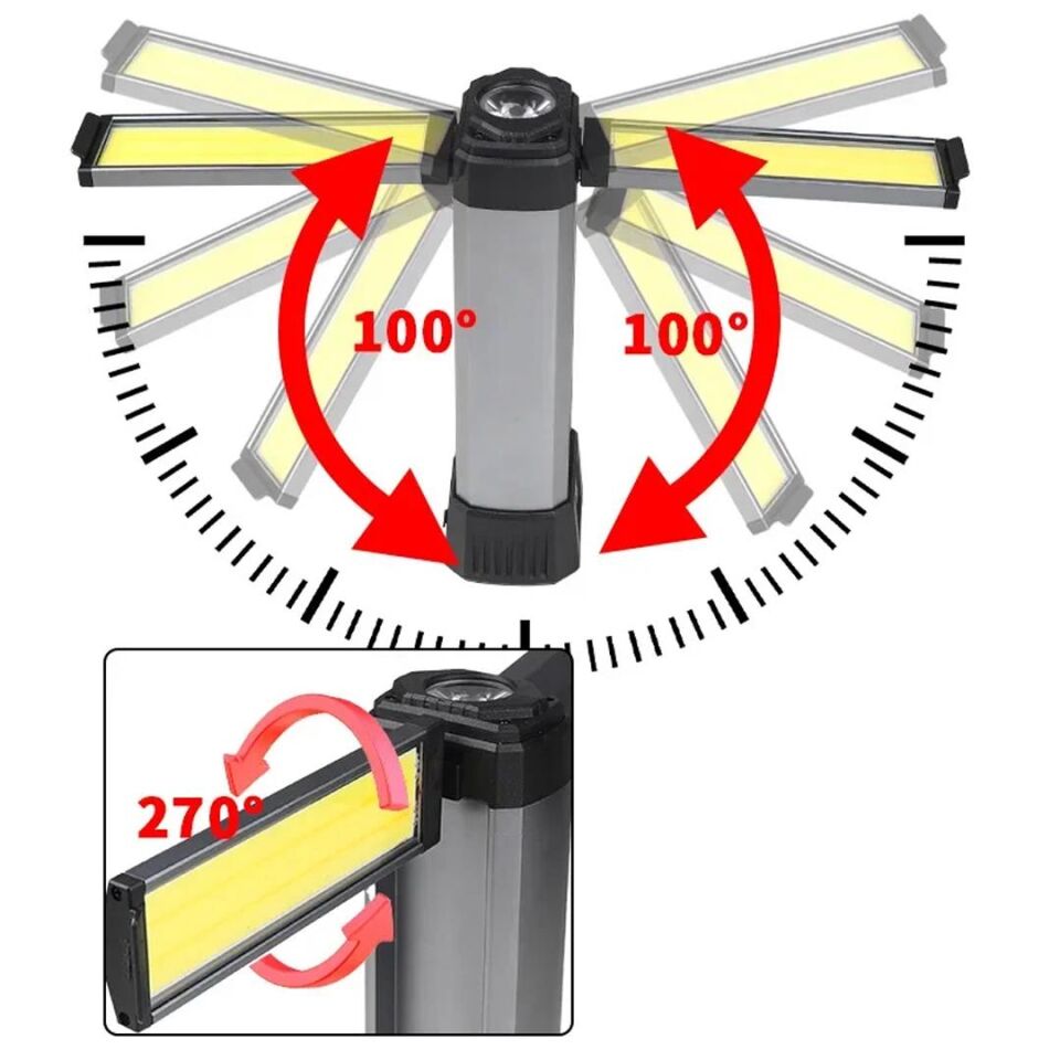 Powermaster Çalışma Lambası 25 Watt 2 Kanatlı Ayaklı Şarjlı Işıldak Kamp Lampası Aydınlatma