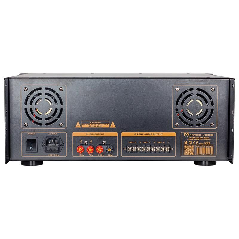 Ayt Magicvoice Mv-1213 6 Kanal 100W Rms Max 800W Trafolu Anfi Bluetooth Usb Okul Cami Konferans Salonu Stüdyo Tipi Amfi