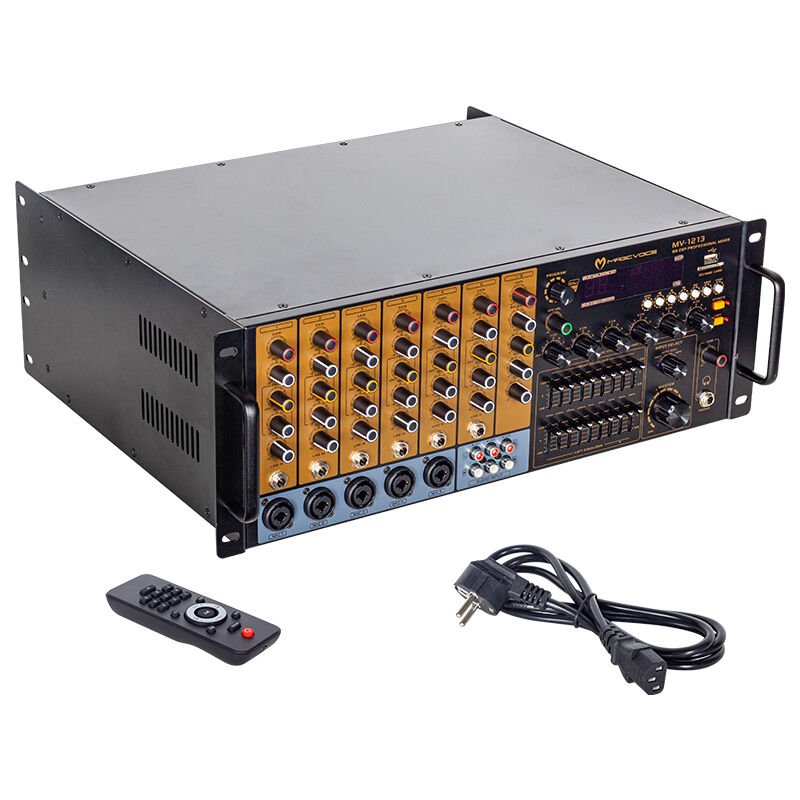 Ayt Magicvoice Mv-1213 6 Kanal 100W Rms Max 800W Trafolu Anfi Bluetooth Usb Okul Cami Konferans Salonu Stüdyo Tipi Amfi
