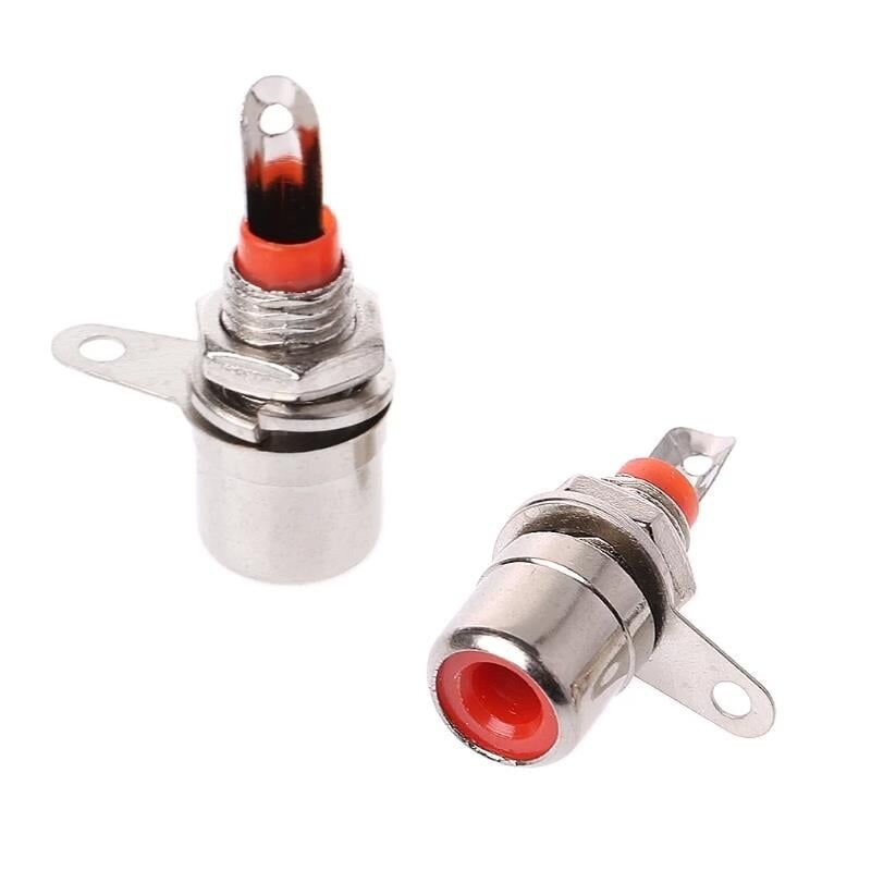 Ayt Tos Fiş RCA Şase Konnektör Somunlu Kırmızı Tekli