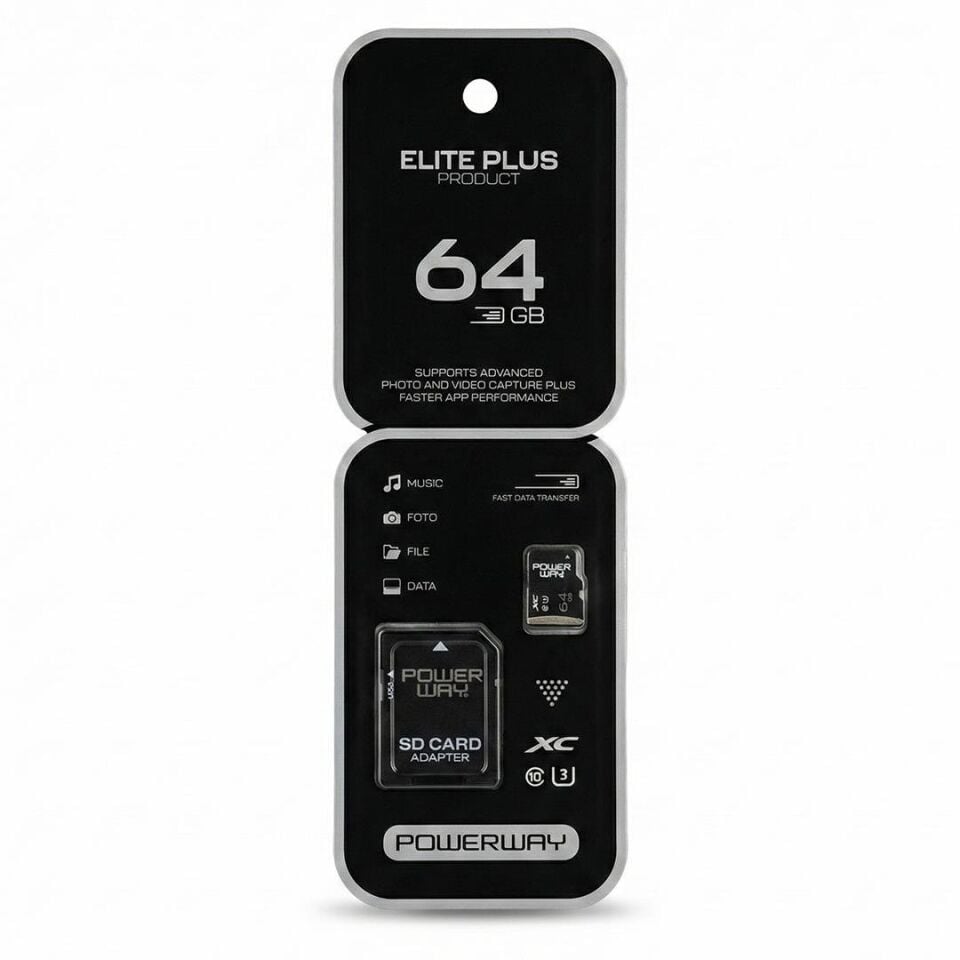 Powerway Elite Plus 64 GB Micro SD Hafıza Kartı