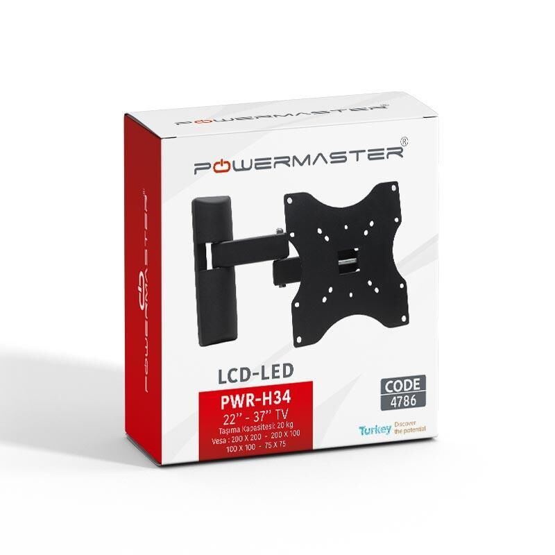 Ayt Powermaster 22-37 İnç 55-93 Ekran Uyumlu Çift Kollu Kilitli Hareketli Lcd Led Tv Monitör Duvar Askı Aparatı