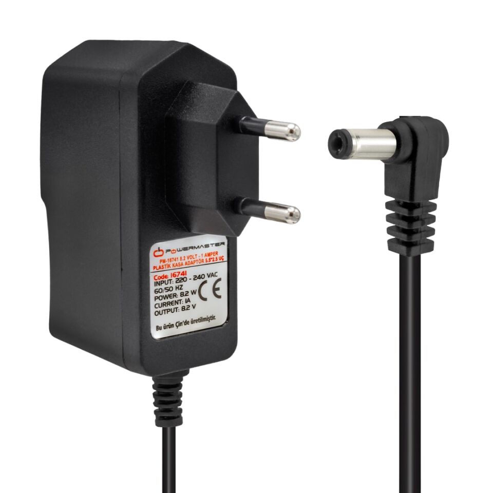 Ayt Powermaster Pm-16741 8.2 Volt 1 Amper 5.5 2.5 Uçlu Plastik Kasa Adaptör