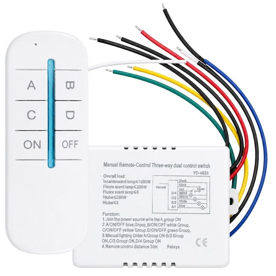 Weko WK-28838 4 Kanallı Uzaktan Kumandalı Aydınlatma Kontrol Anahtarı Avize Modülü