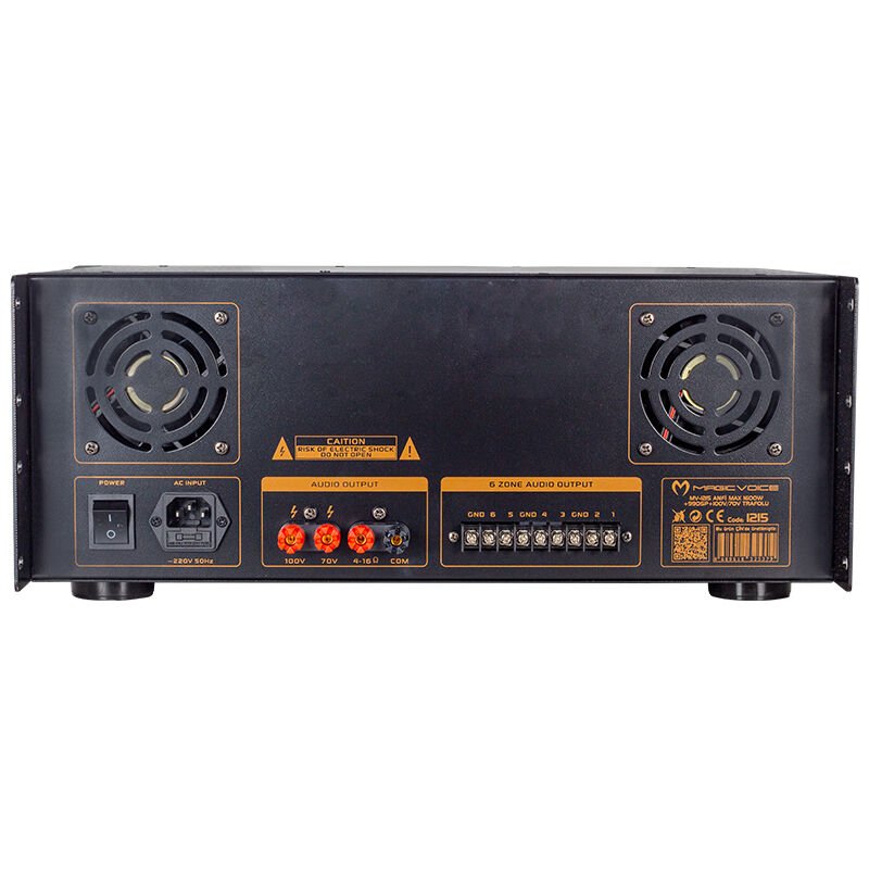 Magicvoice MV-1215 USB Bluetooth UK Rms 200W Max.1600W 6 Zon Trafolu Amfi Küp Mixer Anfi Okul Cami Stüdyo Tipi