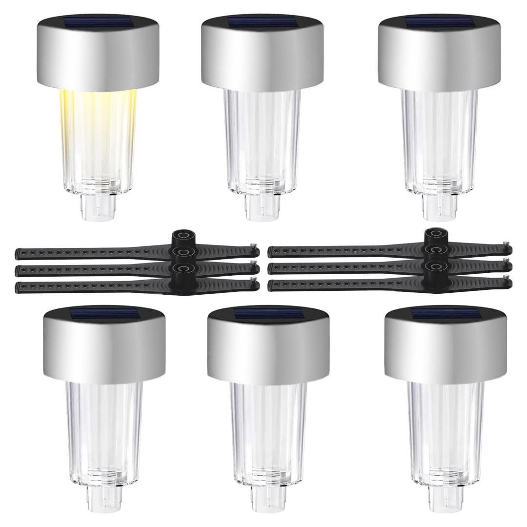 Powermaster PM-26961 Metal Gövdeli Dc 5V Gün Işığı Solar Güneş Enerjili Balkon Havuz Bahçe Lambası 6'lı Paket