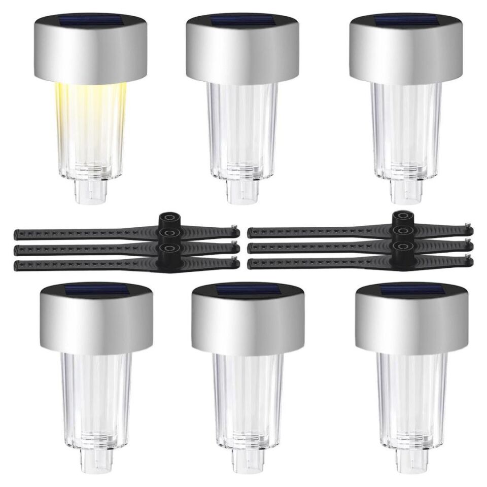 Powermaster PM-26961 Metal Gövdeli Dc 5V Gün Işığı Solar Güneş Enerjili Balkon Havuz Bahçe Lambası 6'lı Paket