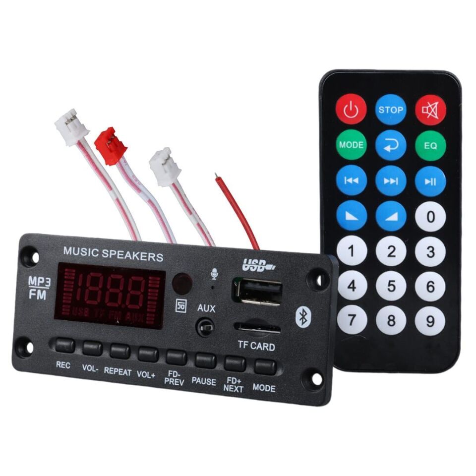 Ayt Magicvoice G010 Usb Sd Kart Bluetooth Oto Teyp Çevirici Kumandalı 2x25W Anfi Çıkışlı Dijital Player Board