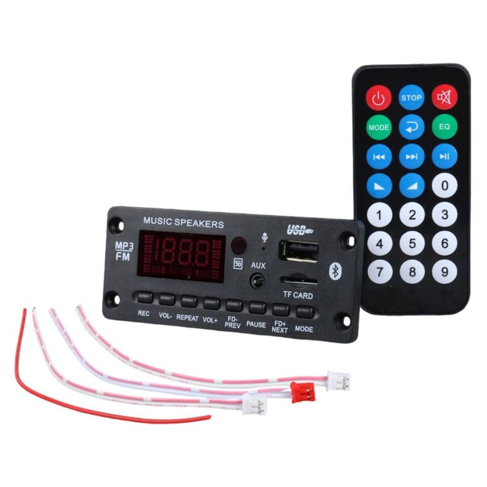 Ayt Magicvoice G010 Usb Sd Kart Bluetooth Oto Teyp Çevirici Kumandalı 2x25W Anfi Çıkışlı Dijital Player Board
