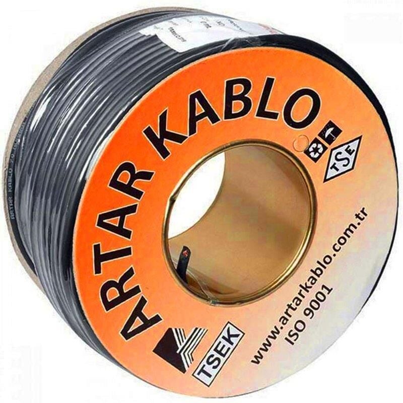 Ayt Artar RG58 C U FM Anten Kablosu 100 Metre Lnb Uydu Cihazı Arası Çanak Anten Kablosu