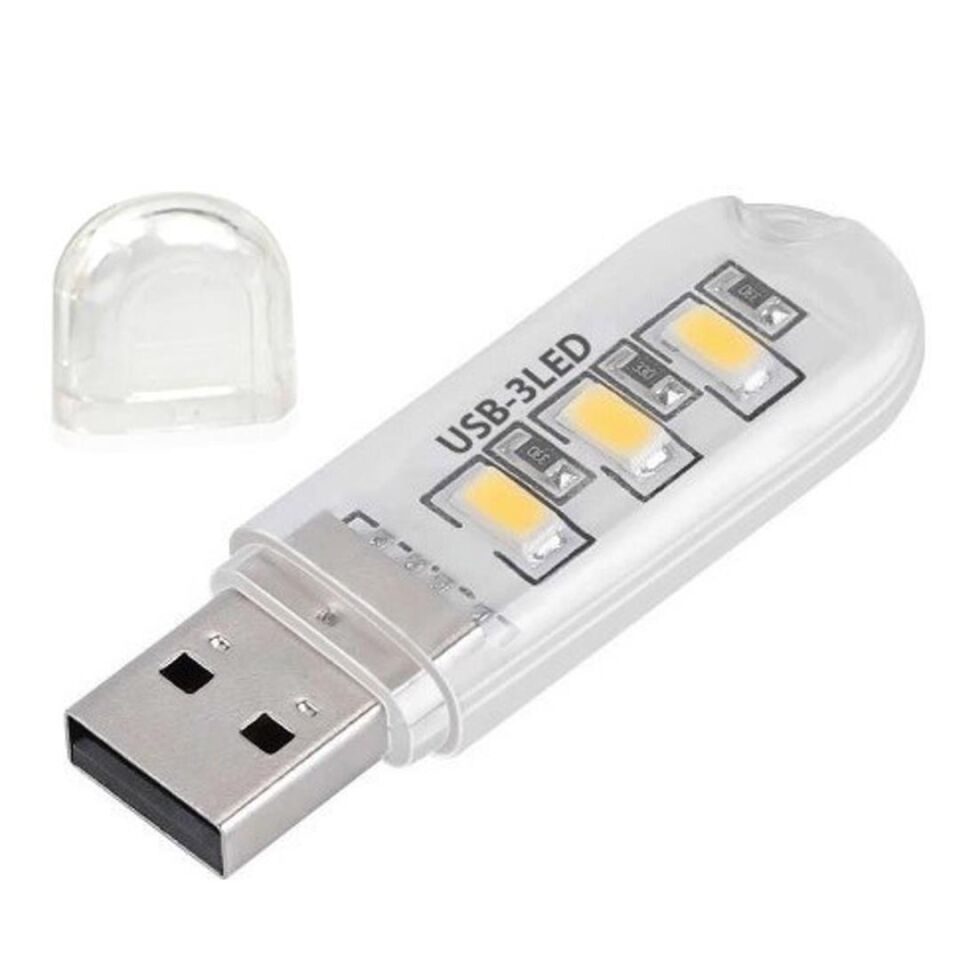 Powermaster PM-34390 Flash Bellek Görünümlü Taşınabilir 3 Led Beyaz Işık Usb Gece Lambası