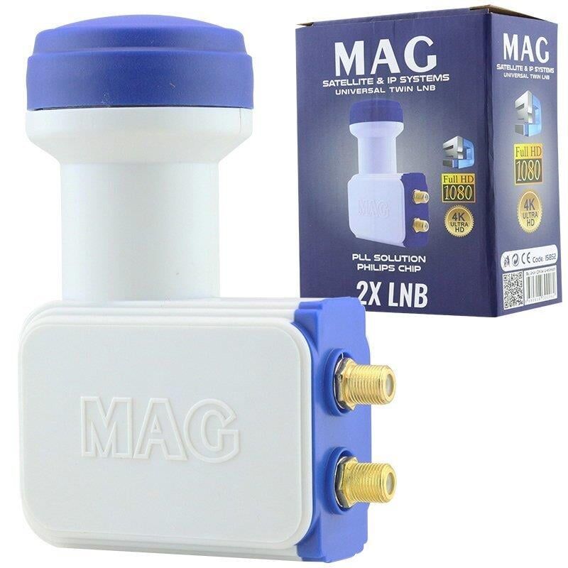 MAG Çiftli Lnb Altın Uçlu 0.1 Db 2 Li 4K 3D Destekli Çanak Anten Lnbsi
