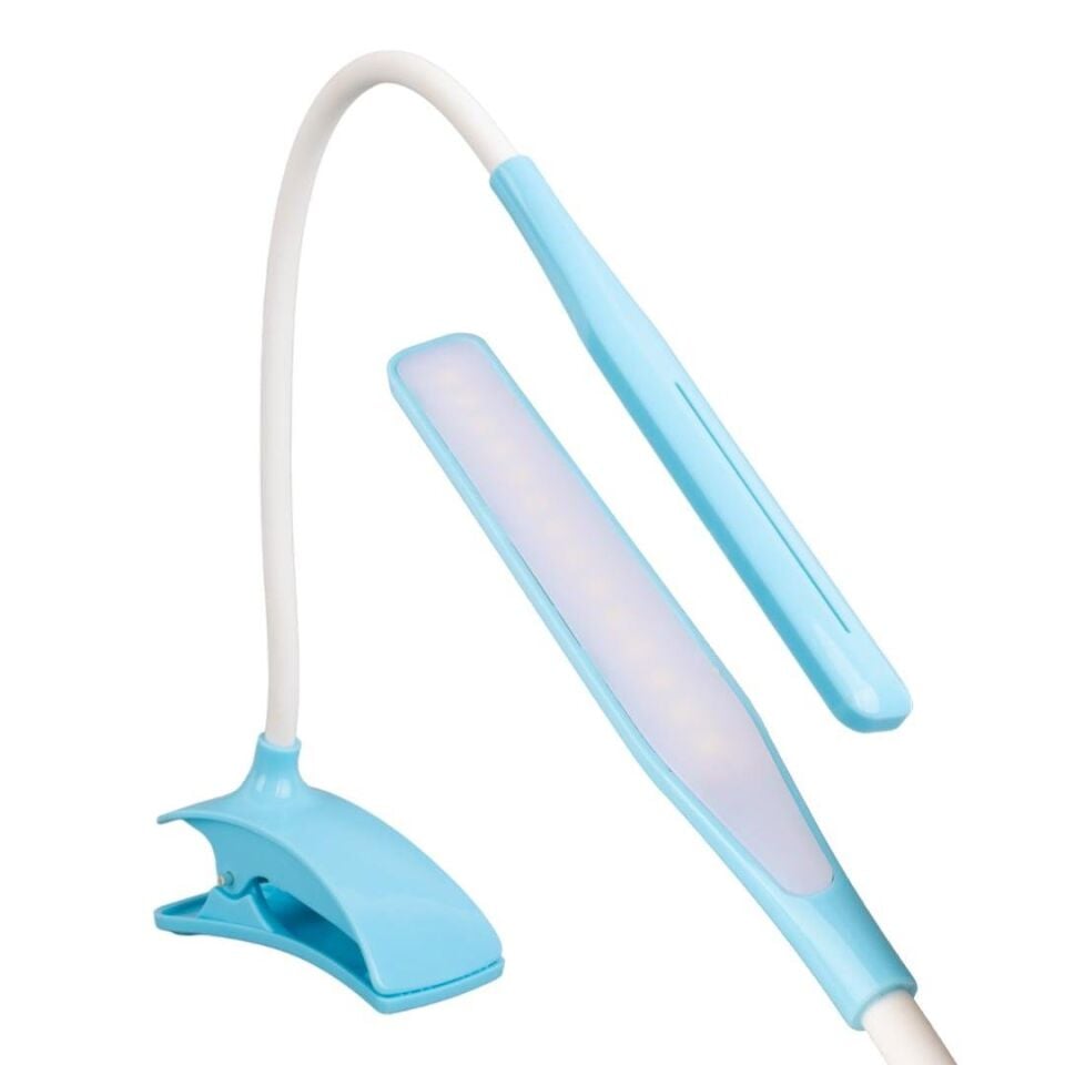 Powermaster Esnek Akrobat Usb 14 Led Mandallı Masa Lambası 1 Metre Kablo 22 Cm Beyaz Led Aydınlatma