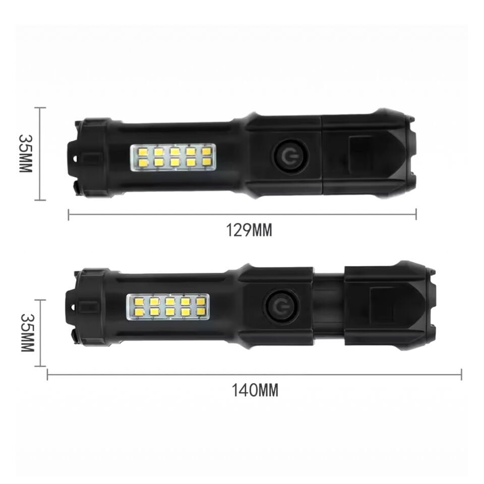 Powermaster El Feneri Uzun Menzilli Zoomlu Flash Powerbank Özellikli El Feneri Işıldak Led Aydınlatma