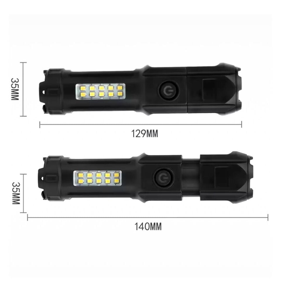 Powermaster El Feneri Uzun Menzilli Zoomlu Flash Powerbank Özellikli El Feneri Işıldak Led Aydınlatma