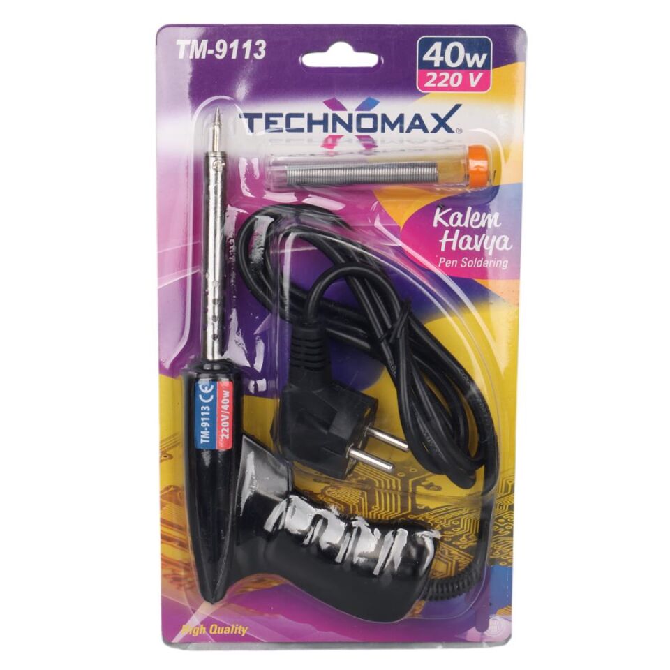 Ayt Technomax TM-9113 40 Watt Tabanca Havya Lehim Telli Lehim Makinesi Aleti AC220V 120cm Kablolu