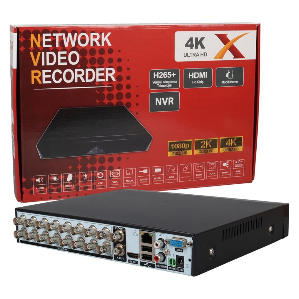 Ayt Powermaster 16 Kanal 1080N Ahd Kamera Dvr Kayıt Cihazı 16 Lı 2 Mp Destekli Cvı Xvr Tvı Türkçe Menü Mobil Erişim