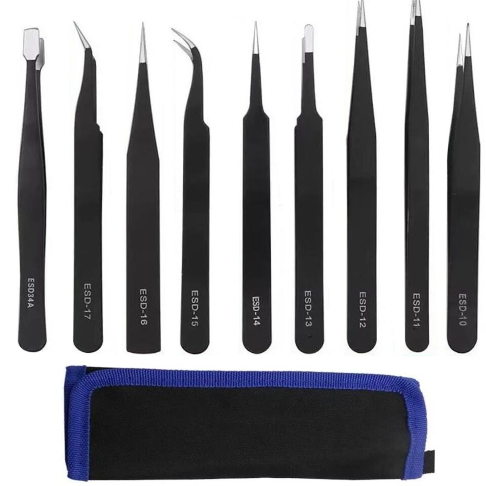 Ayt Powermaster PM-26646 Esd 9in1 Antistatik Hassas Paslanmaz Çelik Tamir Cımbız Seti Tamirci Cımbızı