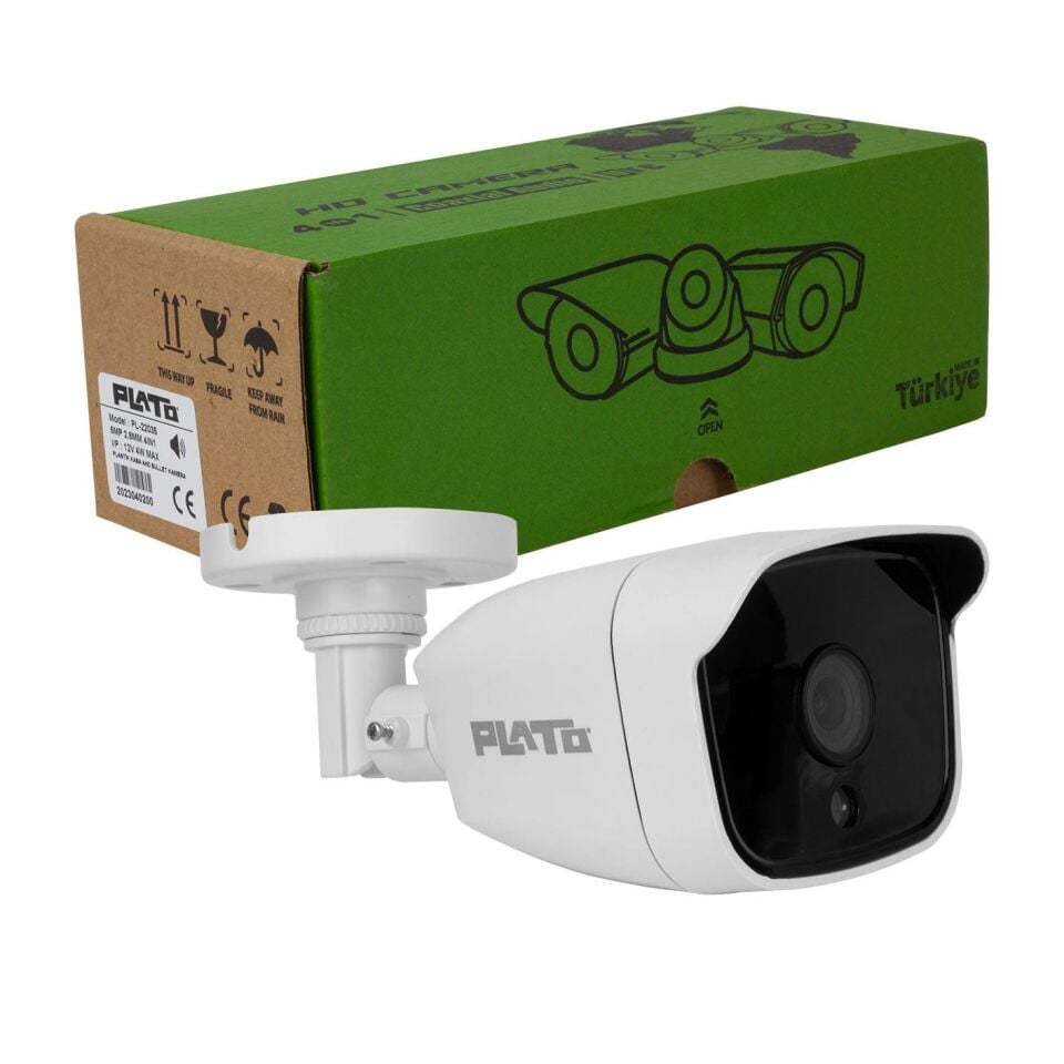 PLATO PL-22035 5MP 2.8 MM 4IN1 SESLİ MİKROFONLU PLASTİK KASA AHD BULLET KAMERA