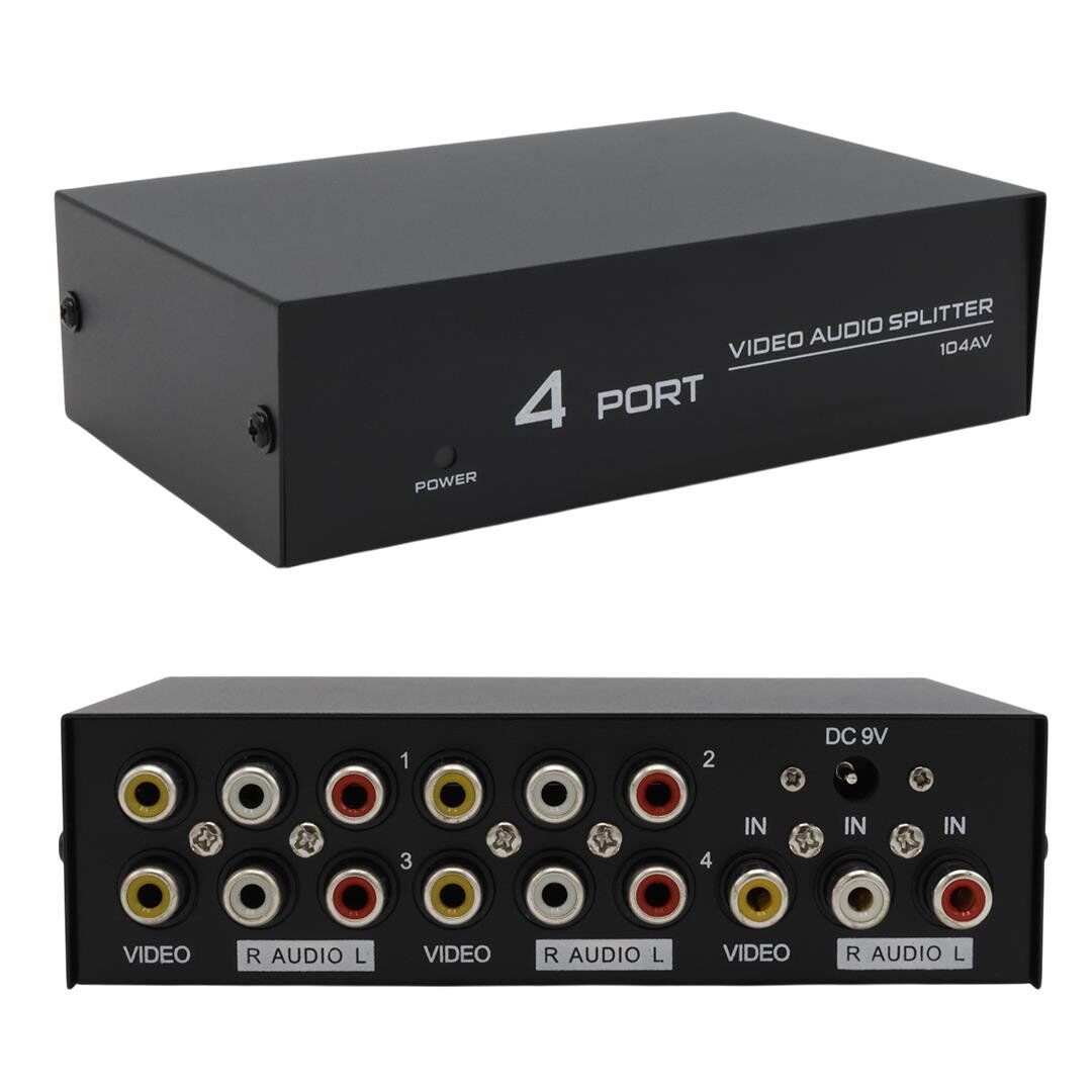 Powermaster AV-104 4 Port Video Audio Splitter Rca Video Dağıtıcı
