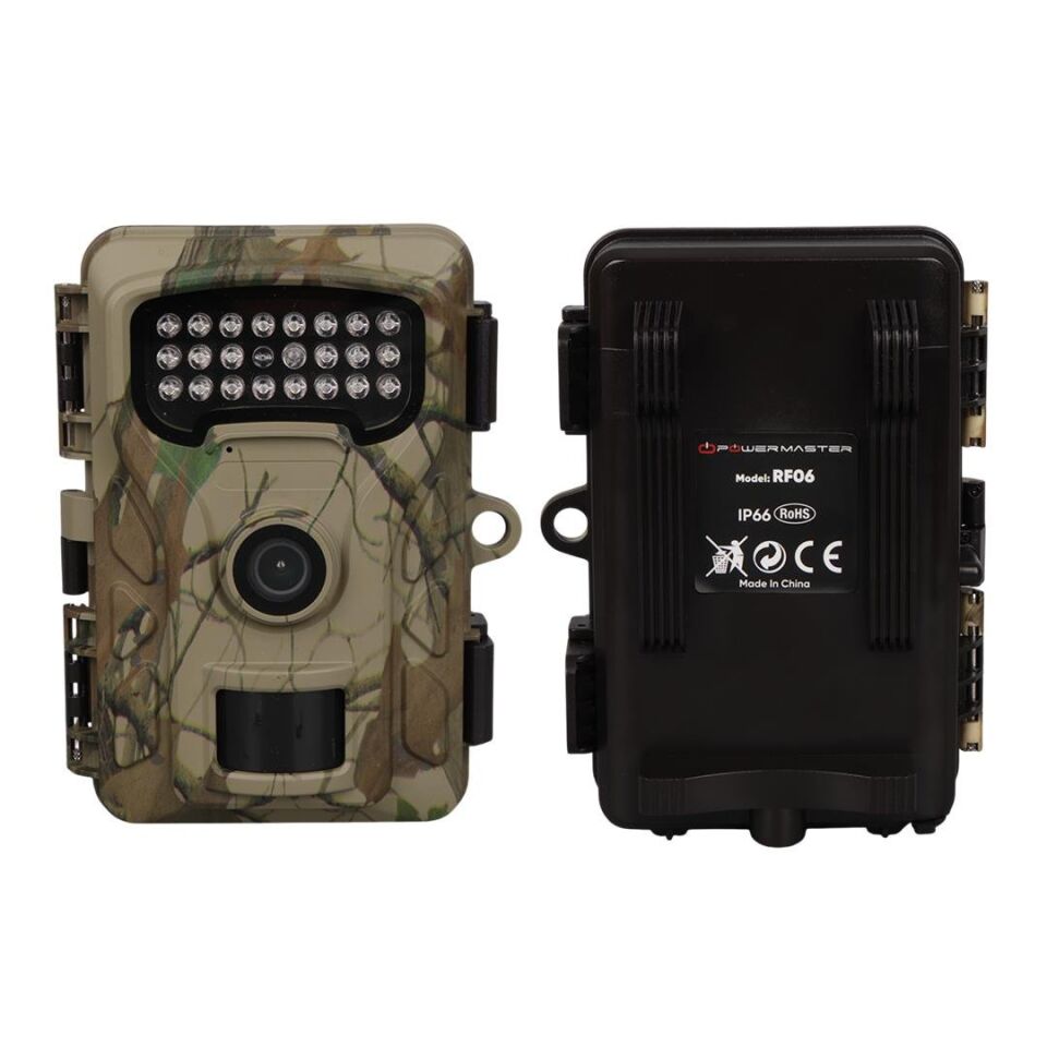 Powermaster RF06 20 MP 24 Led PIR Sensörlü 2.0” Renkli Lcd Ekran 128GB SD Kart Destekli Mini Fotokapan Kamuflaj Kamera