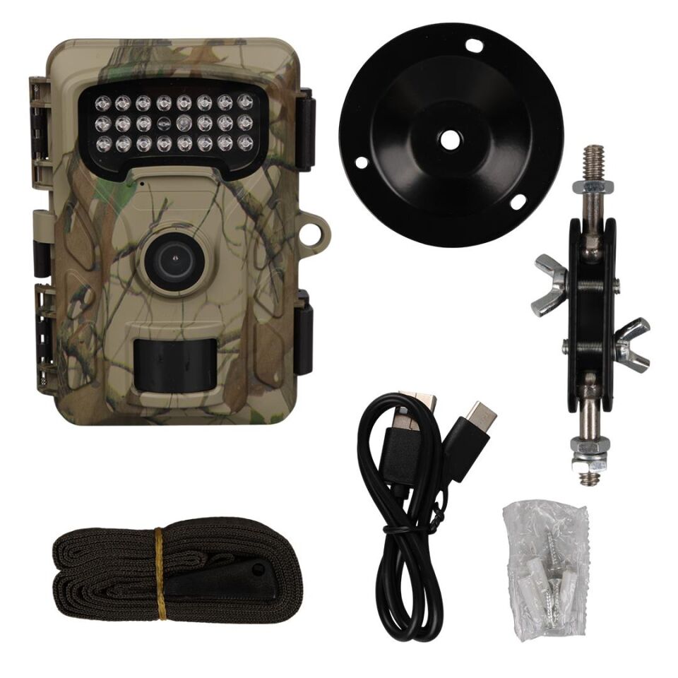 Powermaster RF06 20 MP 24 Led PIR Sensörlü 2.0” Renkli Lcd Ekran 128GB SD Kart Destekli Mini Fotokapan Kamuflaj Kamera