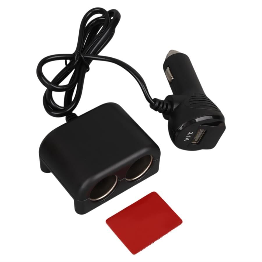 Ayt Olesson 1641 12-24V Çiftli Usbli 120W 80Cm Kablolu Dijital Ekranlı Araç Oto Tır Çakmak Çoklayıcı Çakmaklık Çoğaltıcı