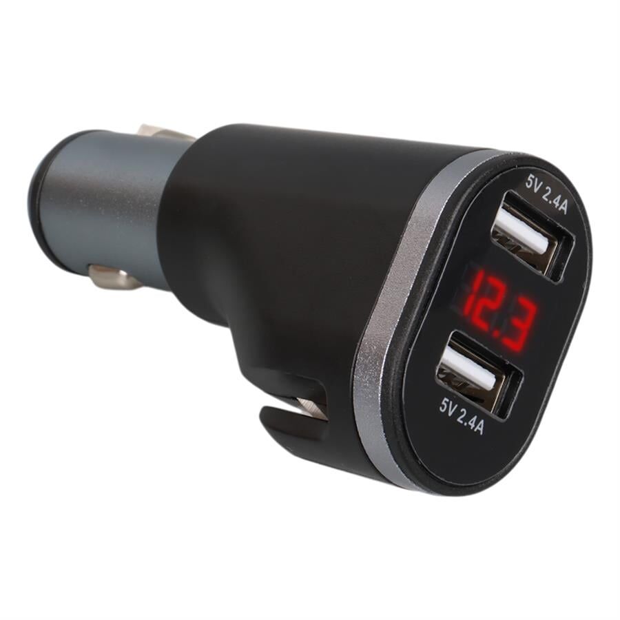 Ayt Olesson 1648 12-24V Çiftli Çift Usbli Dijital Ekranlı Araç Oto Tır Çakmak Çoklayıcı Çakmaklık Çoğaltıcı