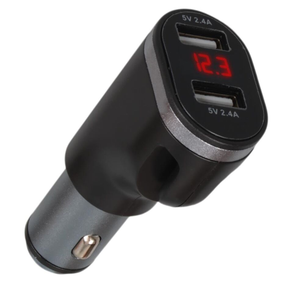Ayt Olesson 1648 12-24V Çiftli Çift Usbli Dijital Ekranlı Araç Oto Tır Çakmak Çoklayıcı Çakmaklık Çoğaltıcı