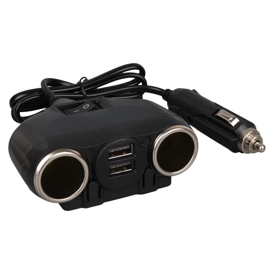 Ayt Olesson 1630 12-24V Çiftli Çift Usbli 120W 80 Cm Kablolu Araç Oto Tır Çakmak Çoklayıcı Çakmaklık Çoğaltıcı